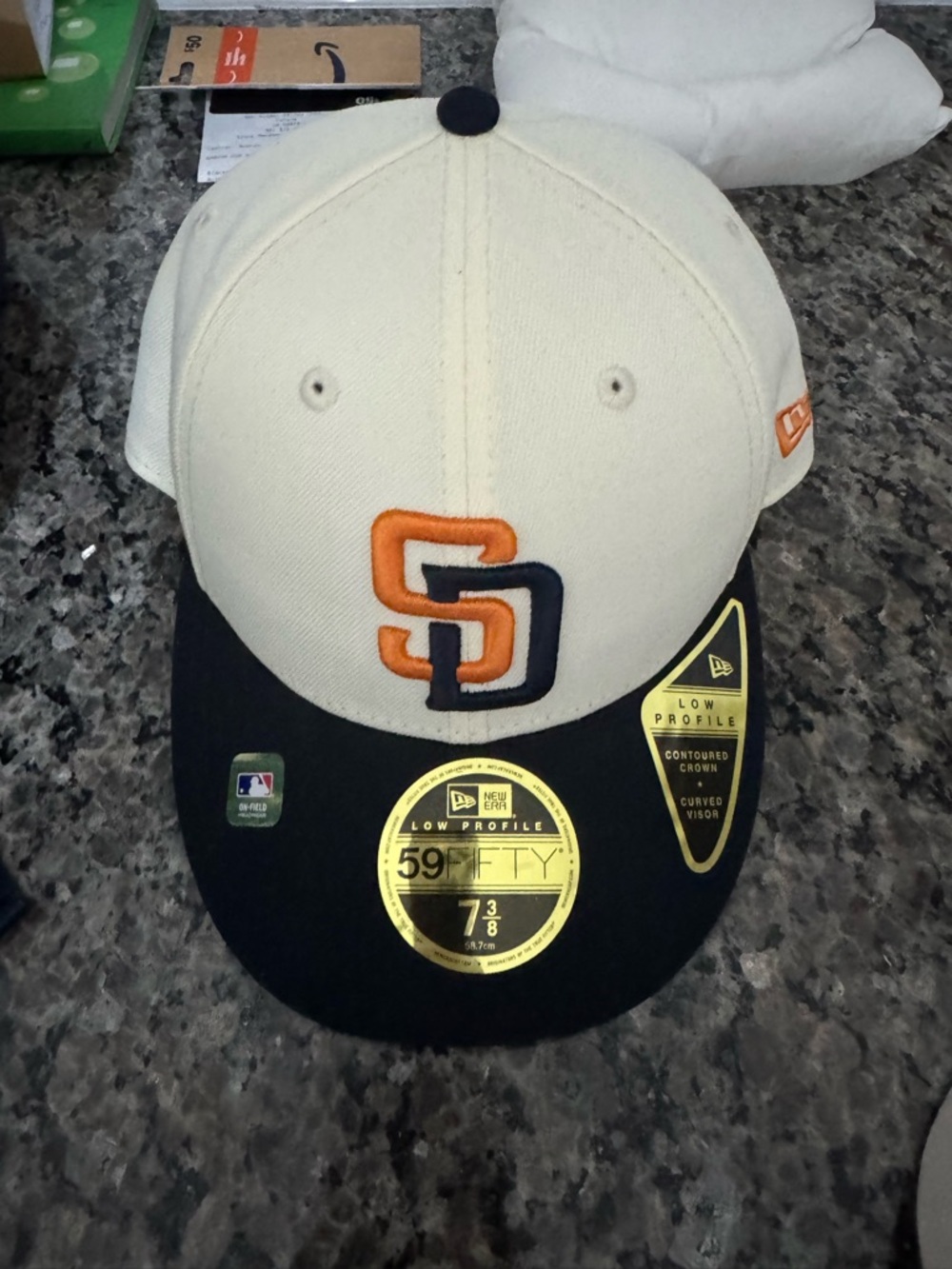 New Era San Diego Padres Low Profile Hat in Cream, Black & Orange